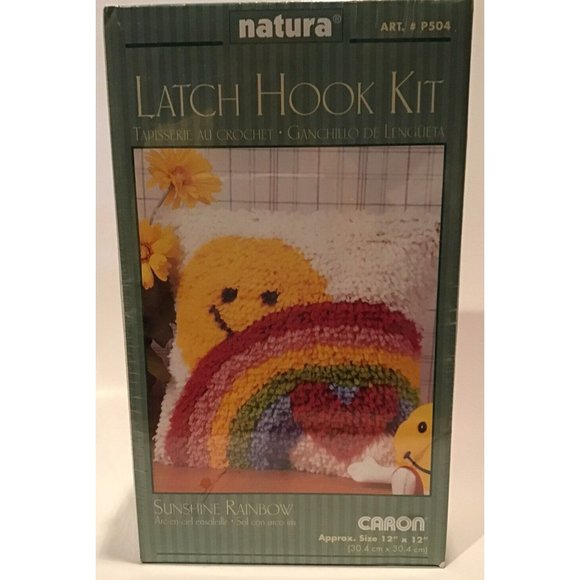 Caron Latch Hook Kit Sunshine Rainbow, NEW Yarn Hobby Pillow‎ Wall Hanging - Picture 1 of 2
